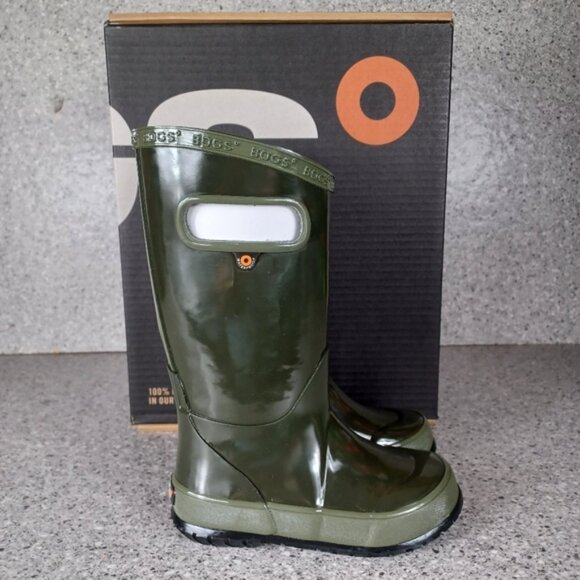 BOGS Rainboot Dark Hunter Green Kids Waterproof Shoes - Picture 1 of 8
